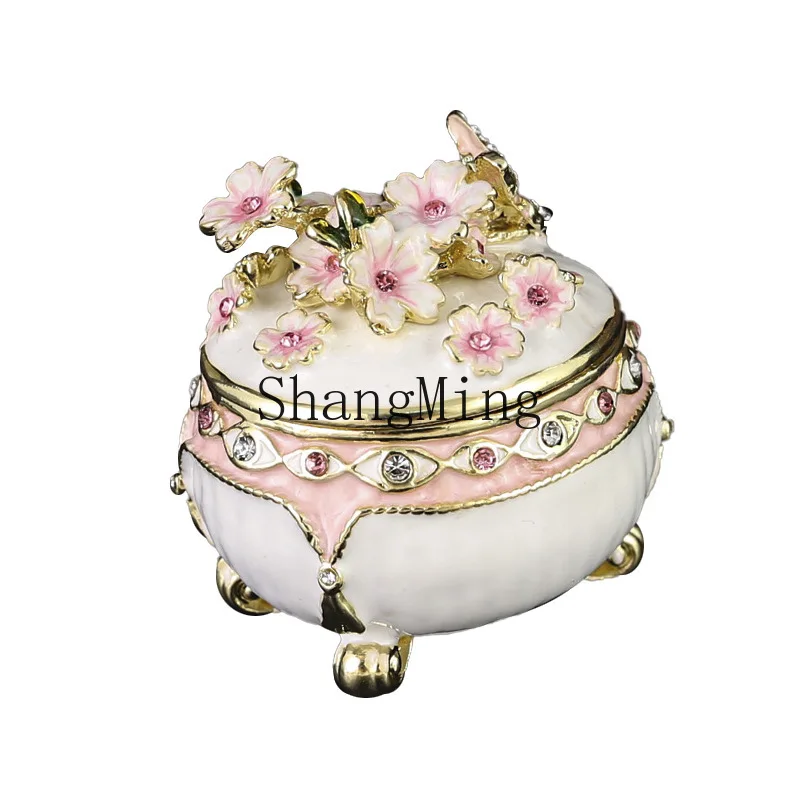 

DSA luxury enamel cherry blossom jewelry box storage home entrance living room dresser ornament jewelry storage