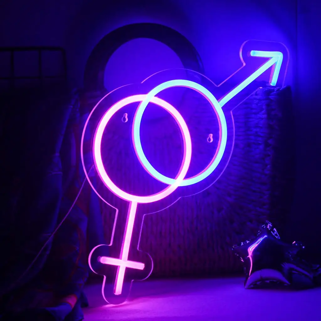 Boy Girl Symbol Neon Sign For Wall Decor Men Women Art Logo Led Lights Dimmable Room Decoration Bedroom Home Bar Wall Decor Lamp