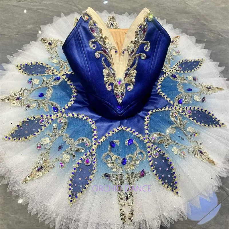 Professional High Quality 12 Layers Kids Girls Women Adult Competition Performance Wear Royal Blue Ballet Tutu Costumes