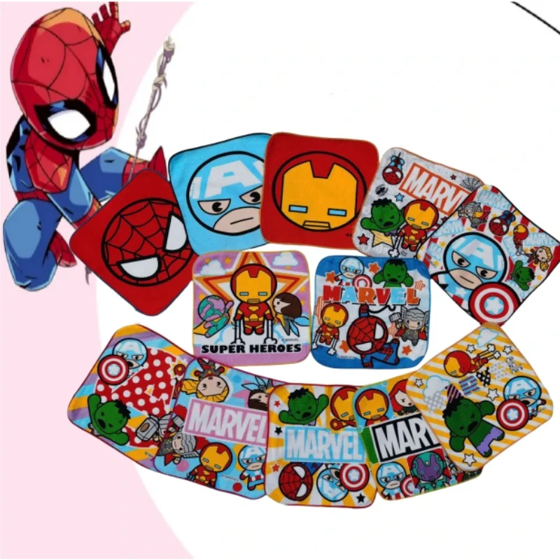 

Disney Cartoon Spiderman Iron Man Children's Handkerchief Towel Small Square Towel Face Towel Soft Boy Girl Gift 20x20cm