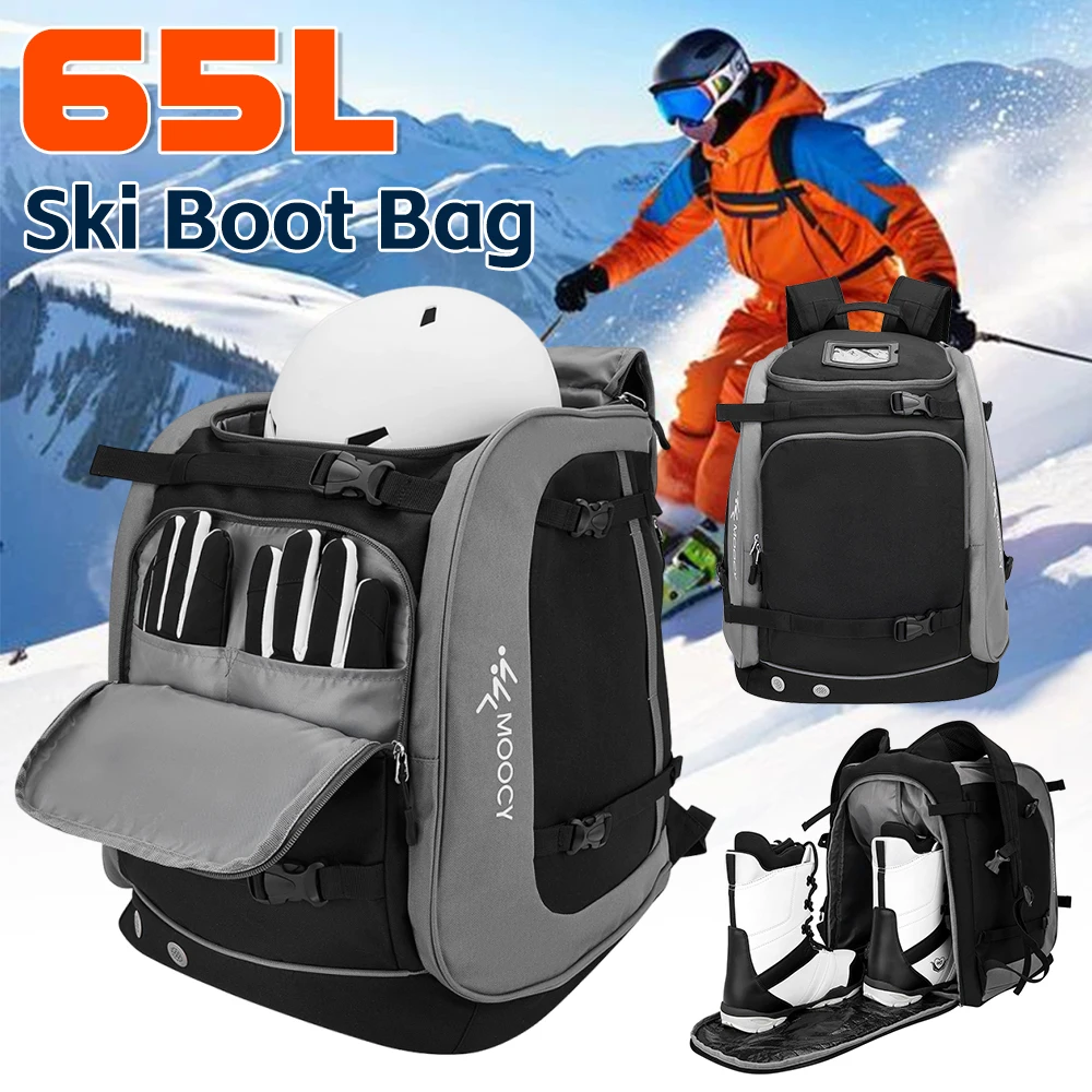 65L Helmet Clothing Rucksack Large Capacity Travel Backpack Men Women Ski Bag Rucksack Adjustable Waterproof for Hiking Climbing