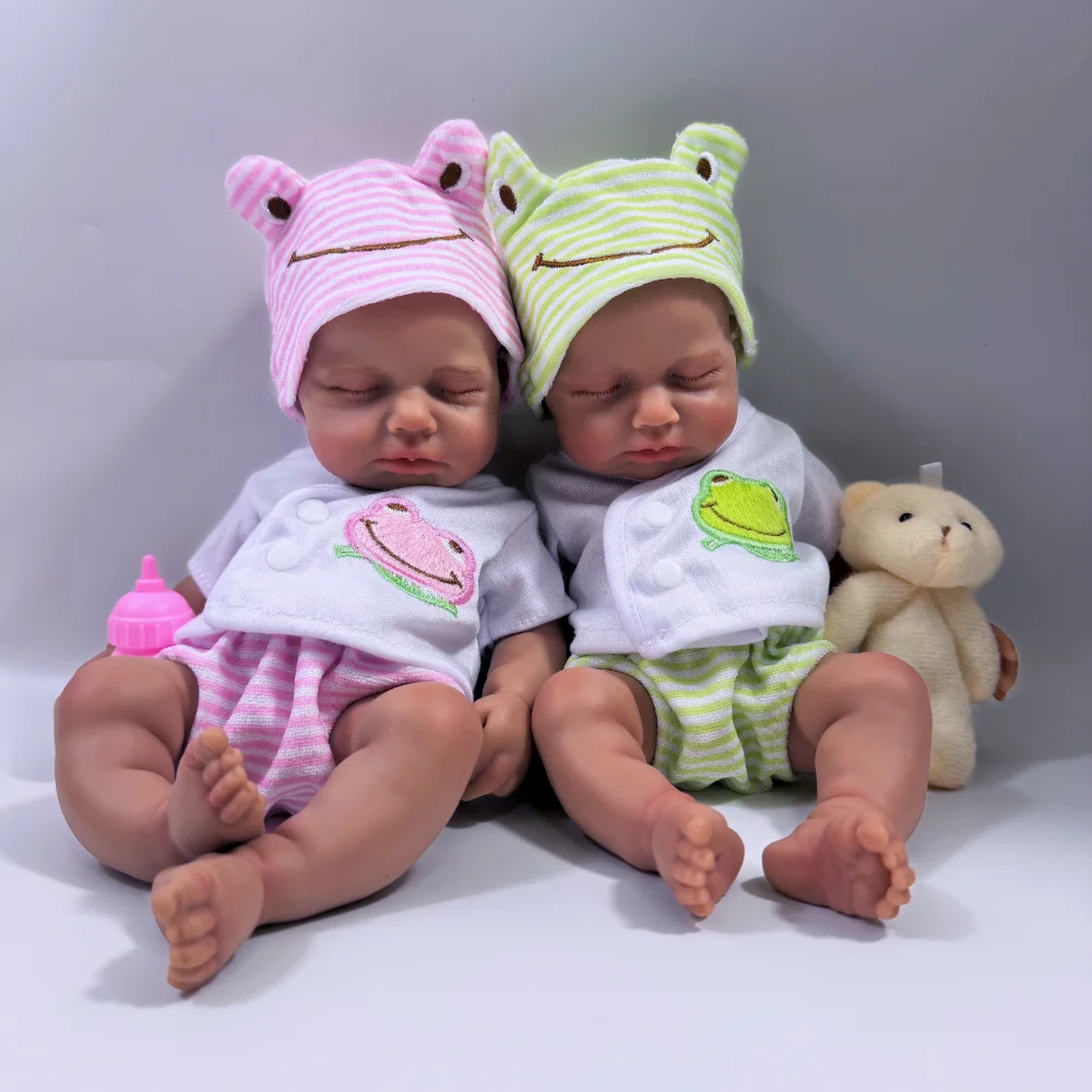 

1 Pcs 32CM African American LouLou Full Solid Silicone Reborn Baby Silicone Soft Washable Girl or Boy Body Doll Christmas Gift