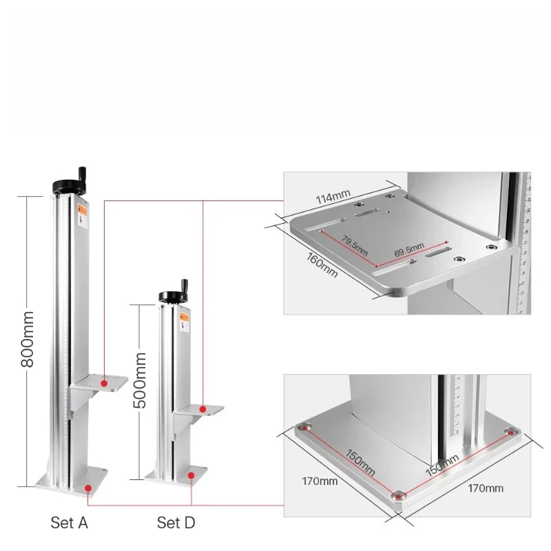 Stojak kolumnowy z metalowym podnośnikiem Cloudray AM60 do części dobrańcze urządzeń
