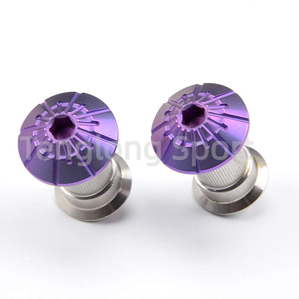 ILF Bow Limbs Bolt Screw Titanium Alloy Cap Stainless Steel Body For Recurve Bow Archery Purple 2pcs