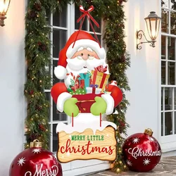 2024 Christmas Door Hanger New Year Party Pendants Santa Claus Snoweman Elk Paper Banner Merry Christmas Decoration for Home