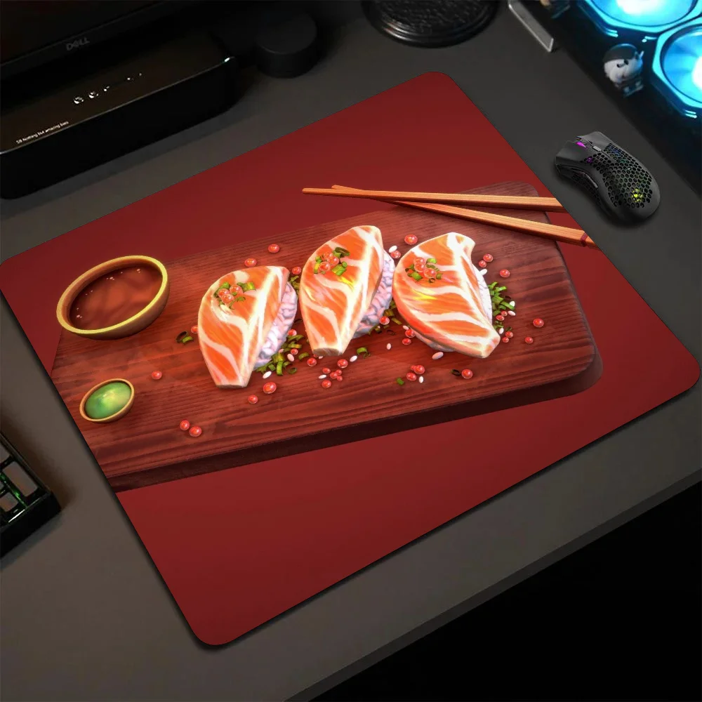 Sushi Mousepad Small LockEdge Mouse Pad For Gamers Computer Desk Pad Rectangular Anti-slip Rubber