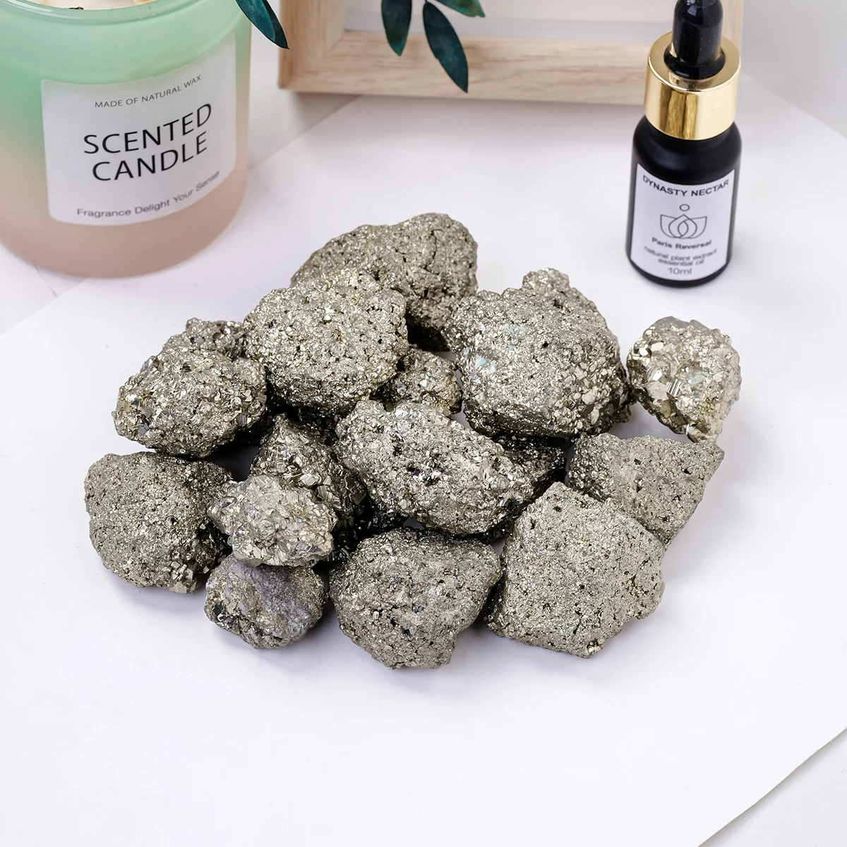 Natural Pyrite Cluster Rough Stone Chalcopyrite Mineral Specimen Reiki Healing Crystal Wealth Energy Home Desktop Decor Gift