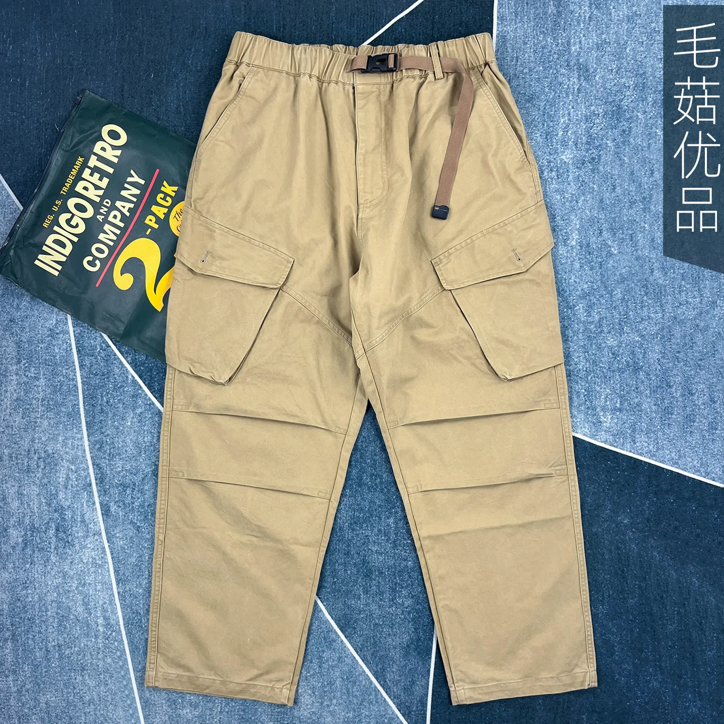 

100% хлопок, тяжелые американские ретро камуфляжные брюки-карго для мужчин, свободные прямые брюки цвета хаки с несколькими карманами, рабочие повседневные брюки