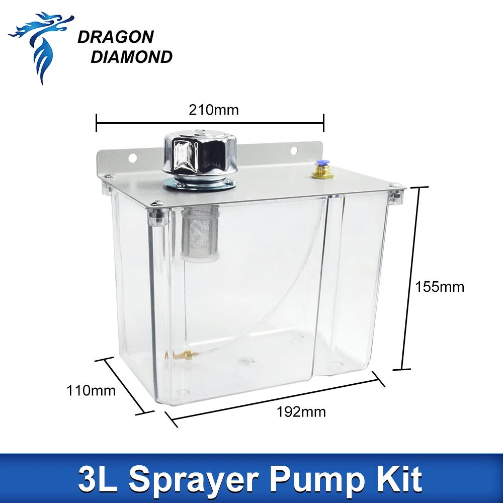 3L/6L CNC Lubrication Water tank/ Lathe Cutting Cooling Pump for engraving machine/CNC Machine Tool Pneumatic Sprayer