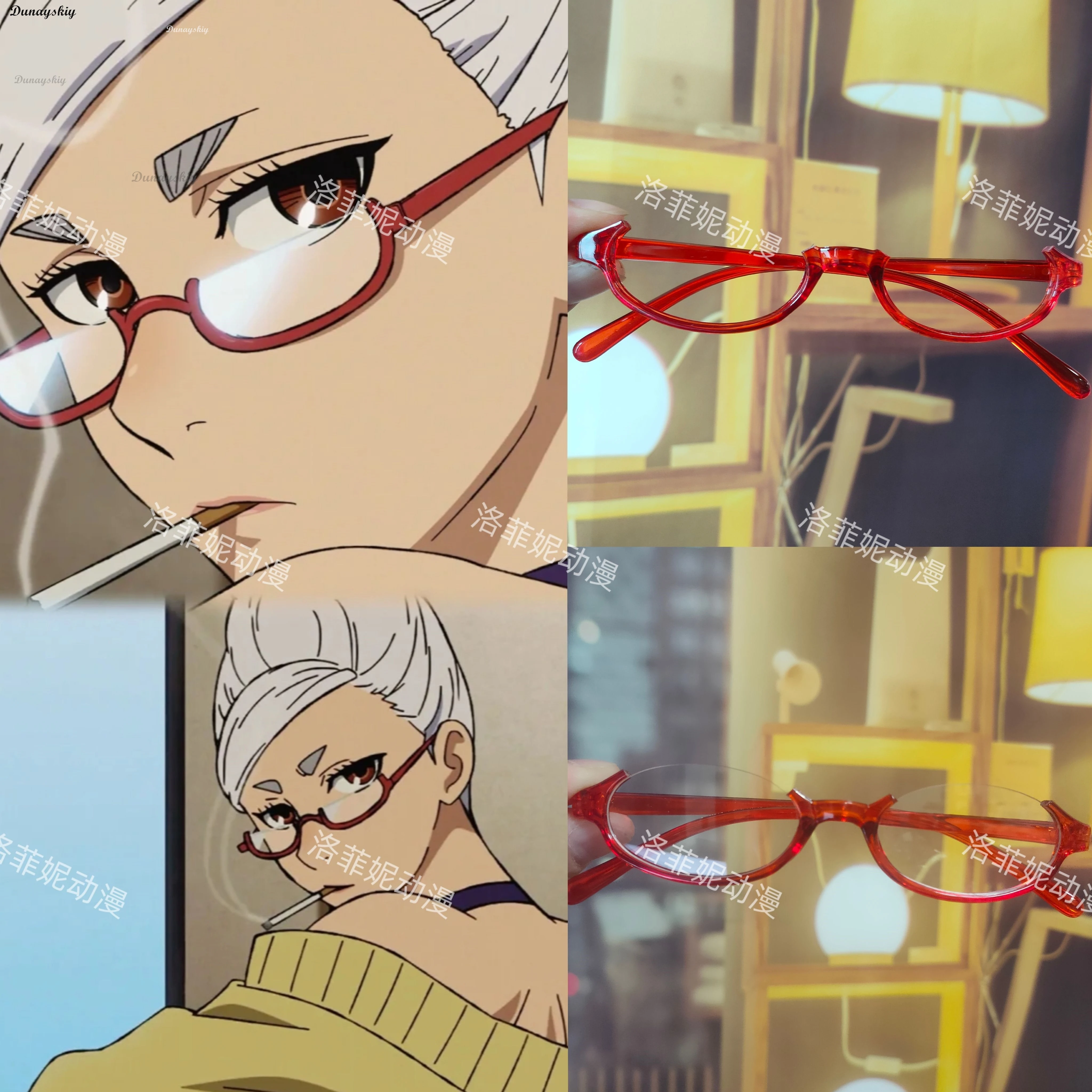 $*()Seiko Ayase COS Anime Dandadan Roleplay COS Glasses Patch Halloween Party For Women Men Accessory Props @#$%^&*!()