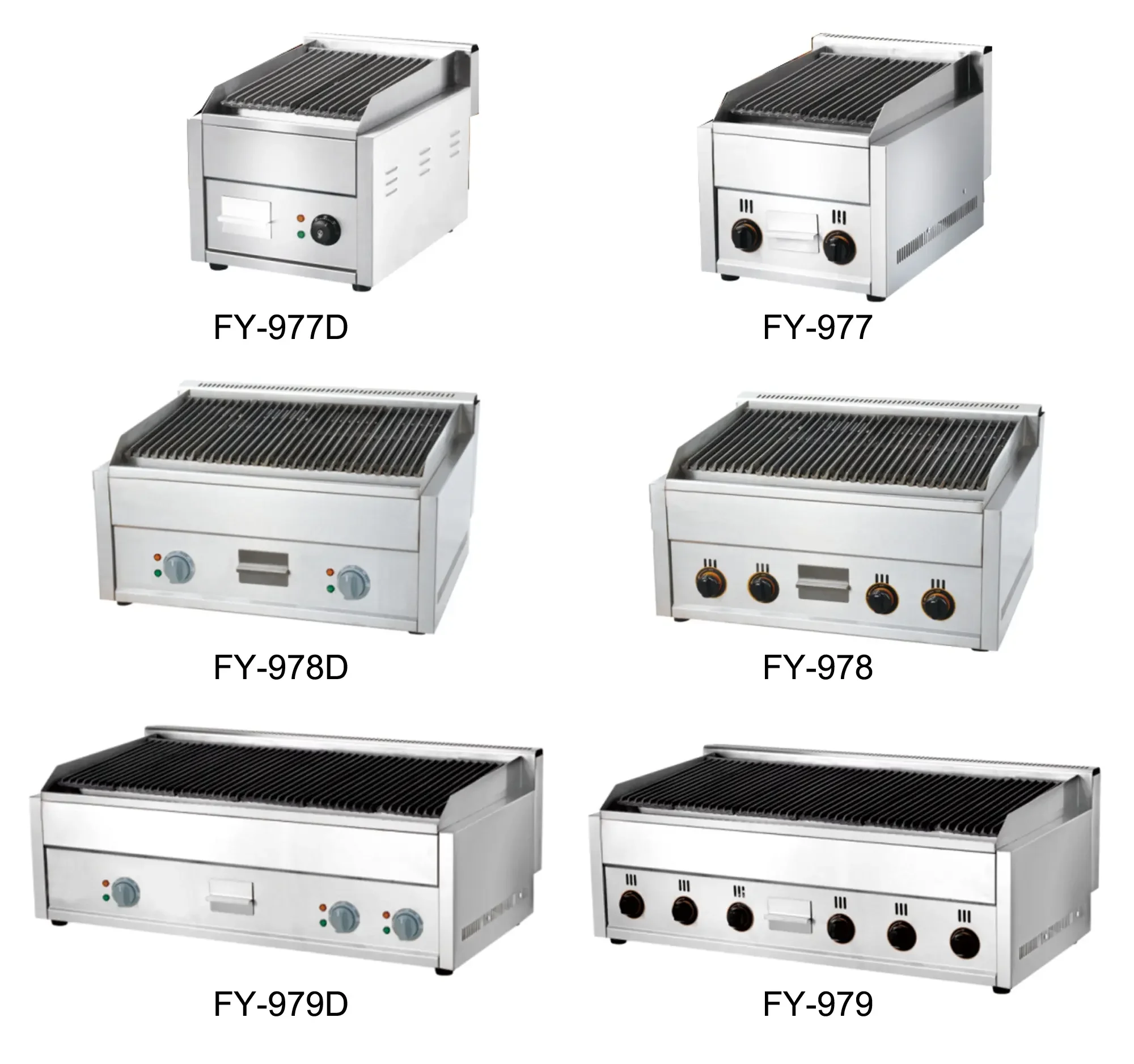 Stainless steel smokeless gas charcoal grill volcanic rock grill restaurant promotion - Image 6