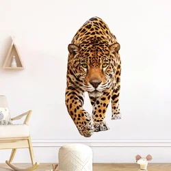 1Pc Watercolor Realistic Leopard Wall Stickers Home Essentials Decoration Room Decor Kids Children's Room Living Room Wall Decal