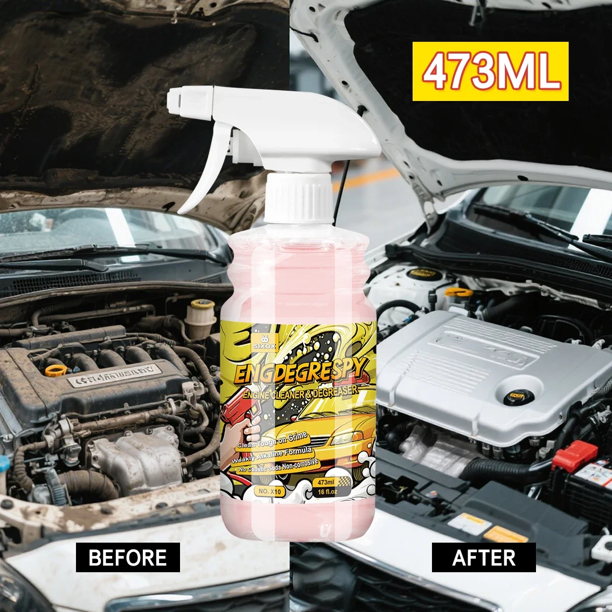 Engine Bay Degreaser For Car Clean Deep Degreasing & Shine Protector for Car Engine Compartments, Heavy Oil & Dust Removal X10