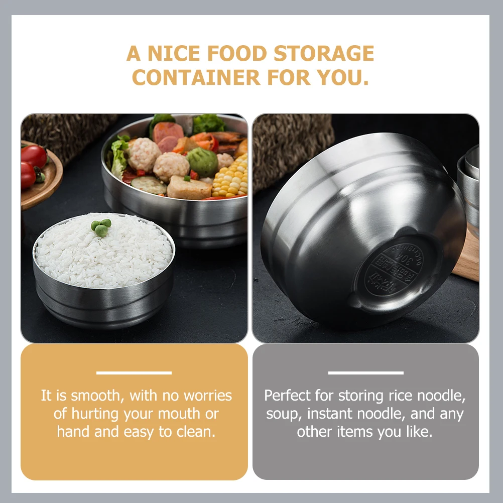 

Stainless Steel Korean Soup Bowls Insulated Design Suitable for Various Occasions Home Hotel Party