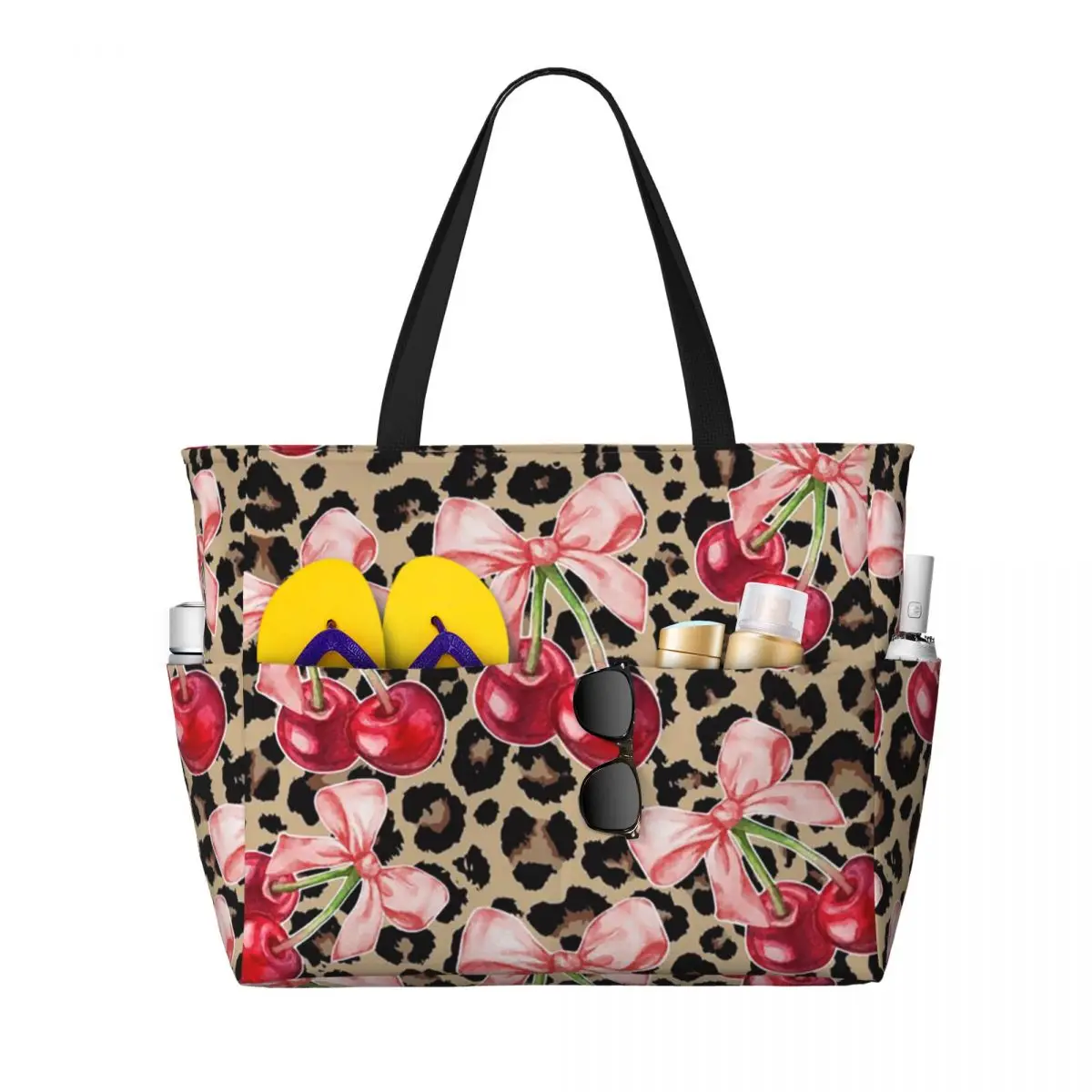 Cherry Beach Tote Bag Sport Gym Yoga Duffle Large Tote Bag Women Travel Bag Fitness bag