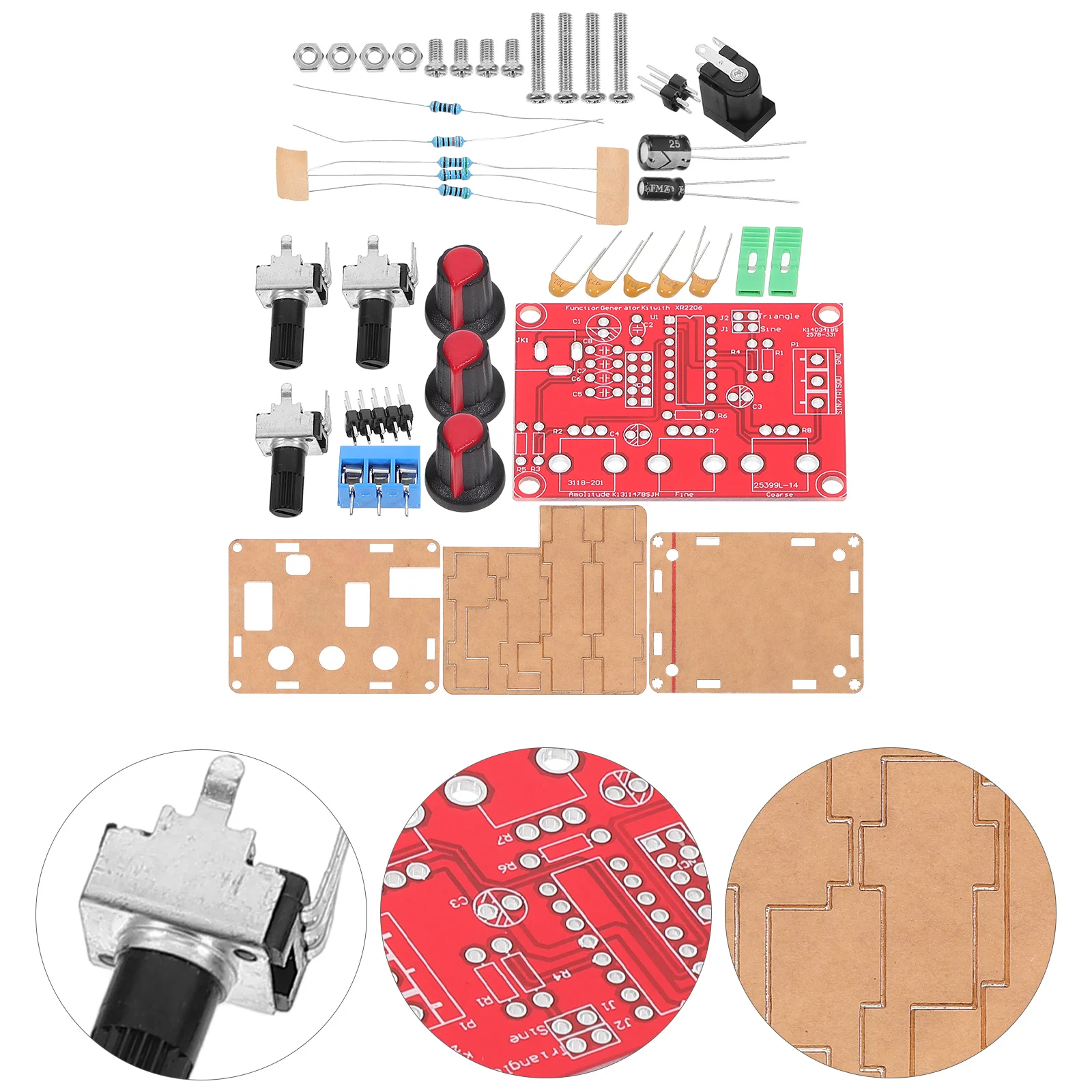 

XR2206 High Precision Function DIY Kit Sine Triangle Square Output 1Hz-1MHz Adjustable Frequency