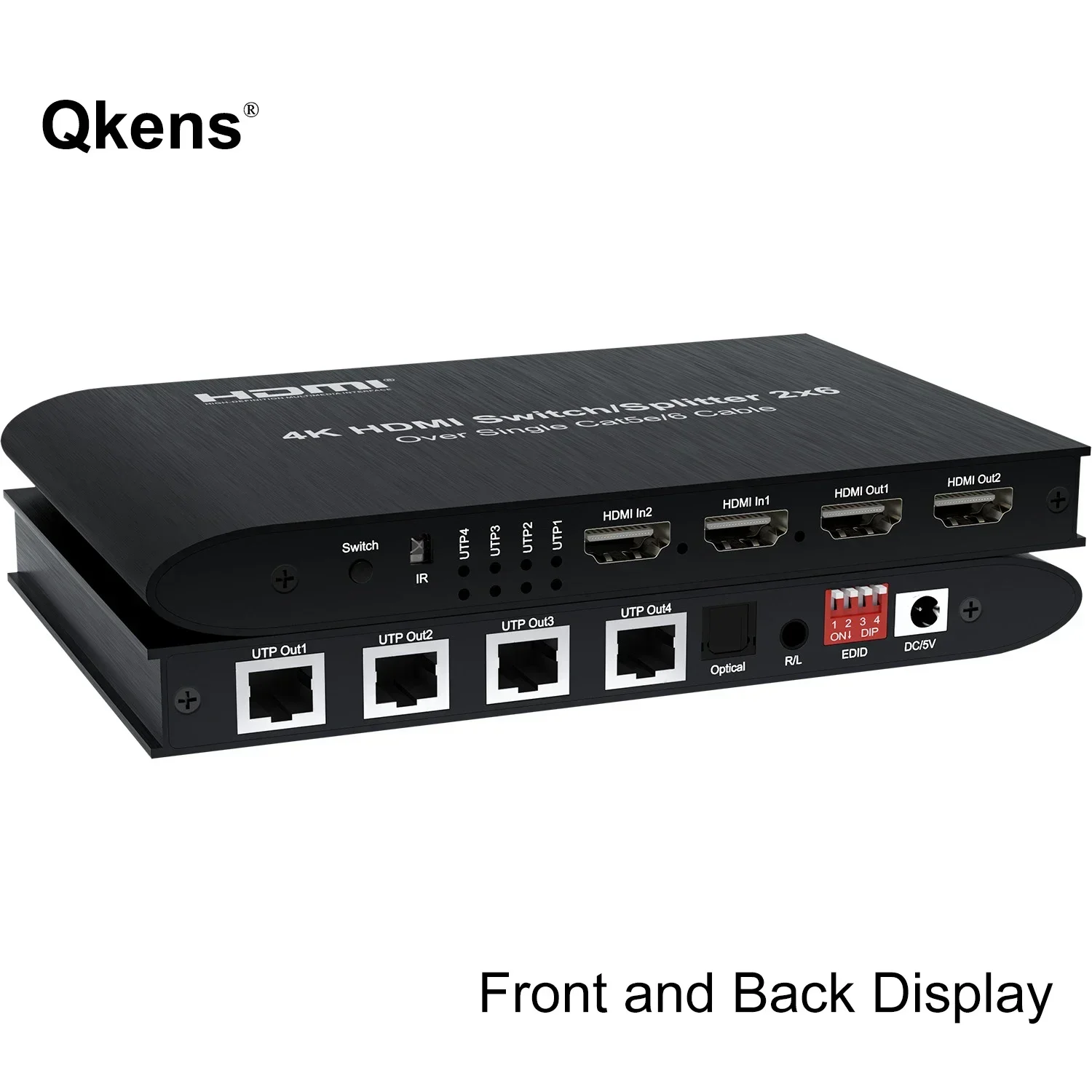 4K 2x6 HDMI Switch Splitter Cat6 Ethernet Cable Extender 100m 2 in 2 Out مع 4 Port RJ45 Port Vs HDMI 2.0 4k 60hz 60m Receiver