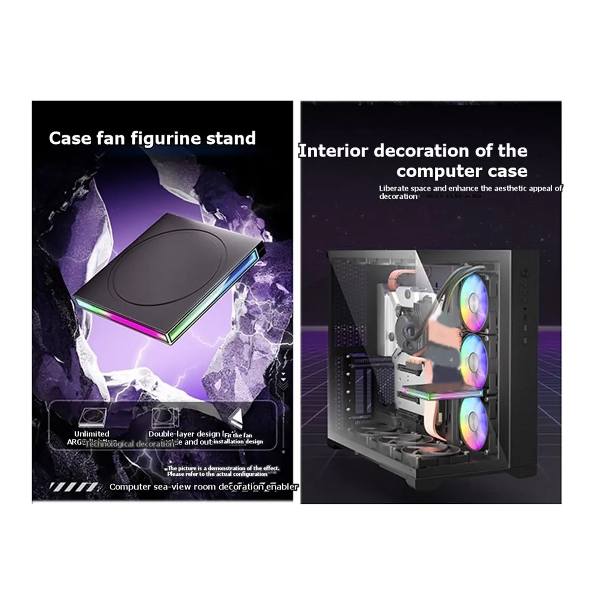 618 Mega Sale ARGB Case Fan Figurine Bracket Chassis Internal Model Support Base 5V3PIN Male-Female Computer Gaming Mirroring B