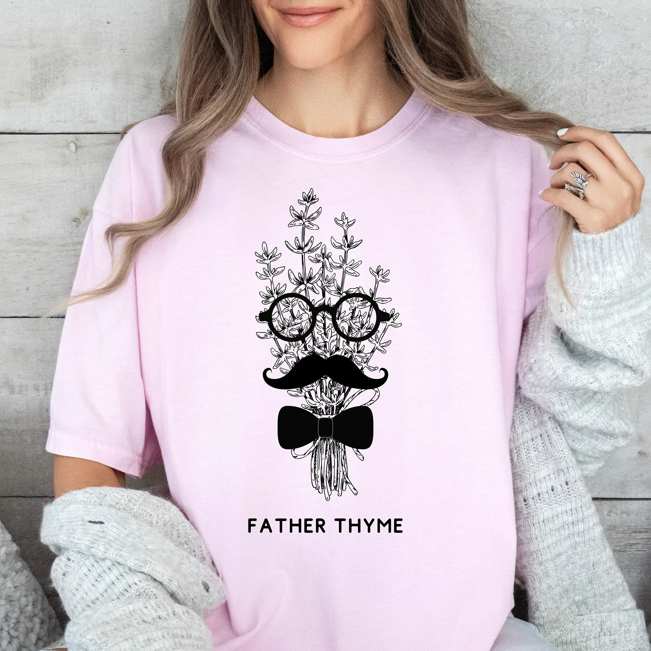 Funny Garden Pun Father Thyme Comfort Colors T Shirt For Herb Gardener Foodie Friend Vegetable Humor Father'S Day Or Mothers