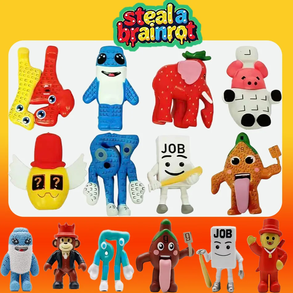 Hot Cartoon Game Steal A Brainrot Cute Figurine Animals PVC Model Toys Decoration Accessories Toys Halloween Christmas Gifts
