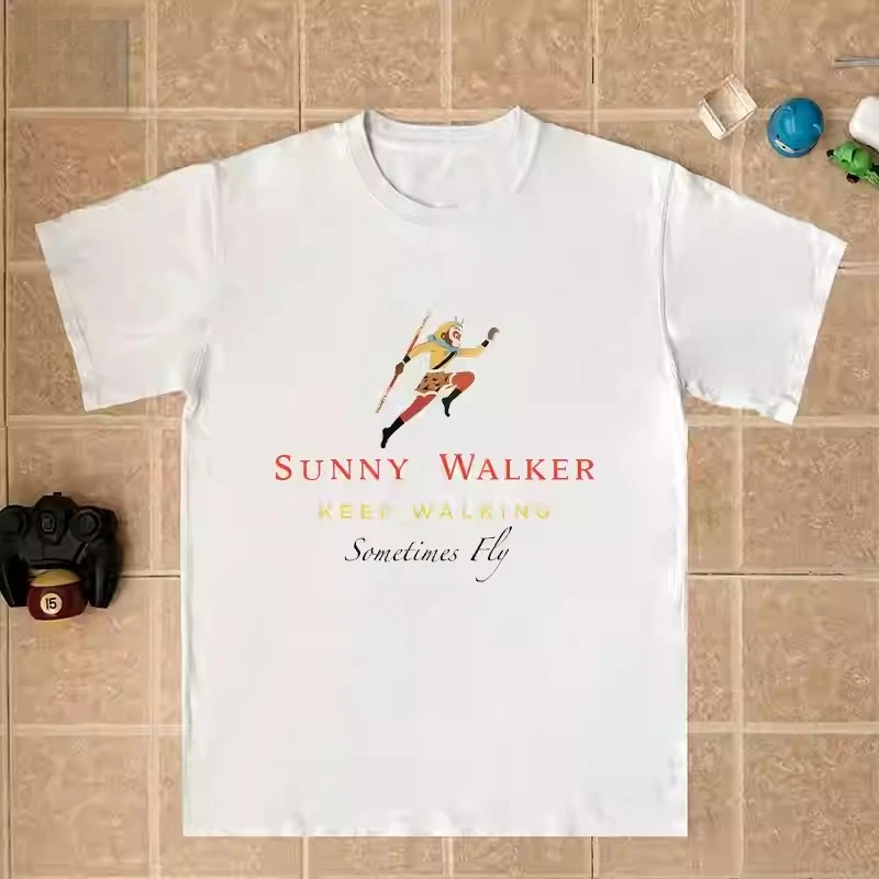Spring Summer Monkey King Funny Print Cotton T-Shirt Y2K Harajuku Unisex Short Sleeve Journey To The West Top