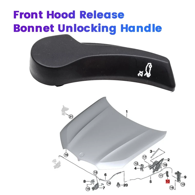 Car Front Hood Release Handle 51437479088 For BMW X5 G05 X6 G06 X7 G07 2018-2022 Bonnet Unlocking Handle