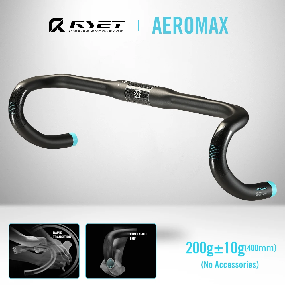 2024 RYET Carbon Road Bike Handlebar Drop Bar RHM Rapid Hand Movement Bicycle Handle Bar 31.8MM 400/420/440/460 Cycling Parts