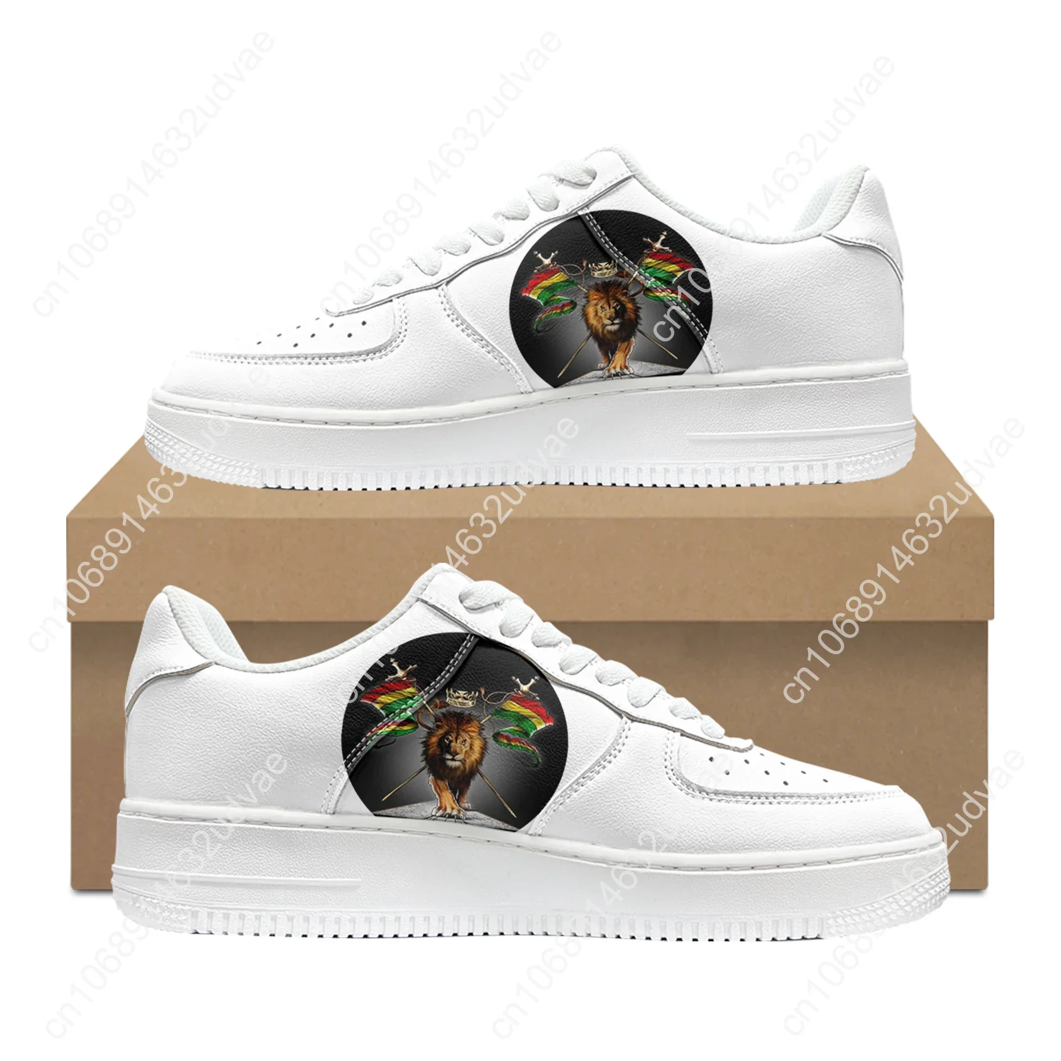 Reggae Rastafarian Rasta Rastafari Lion Of Judah AF Basketball Mens Womens Sports Running Flats Force Sneakers Mesh Custom Shoe