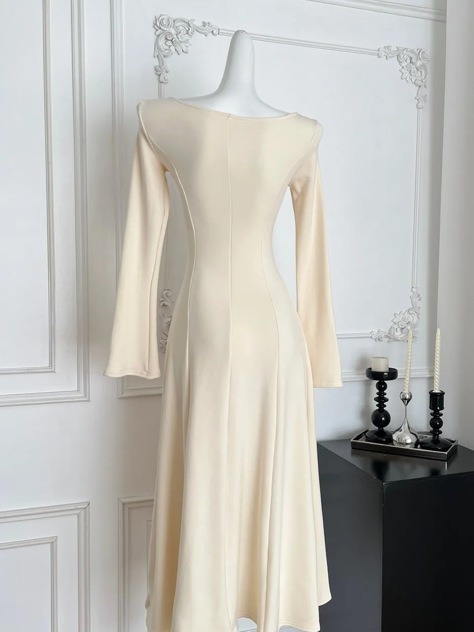 Кружевное трикотажное платье с вышивкой Ele, женская длинная юбка трапециевидной формы для похудения, осенняя мода, нежный ветер, Pure Desire