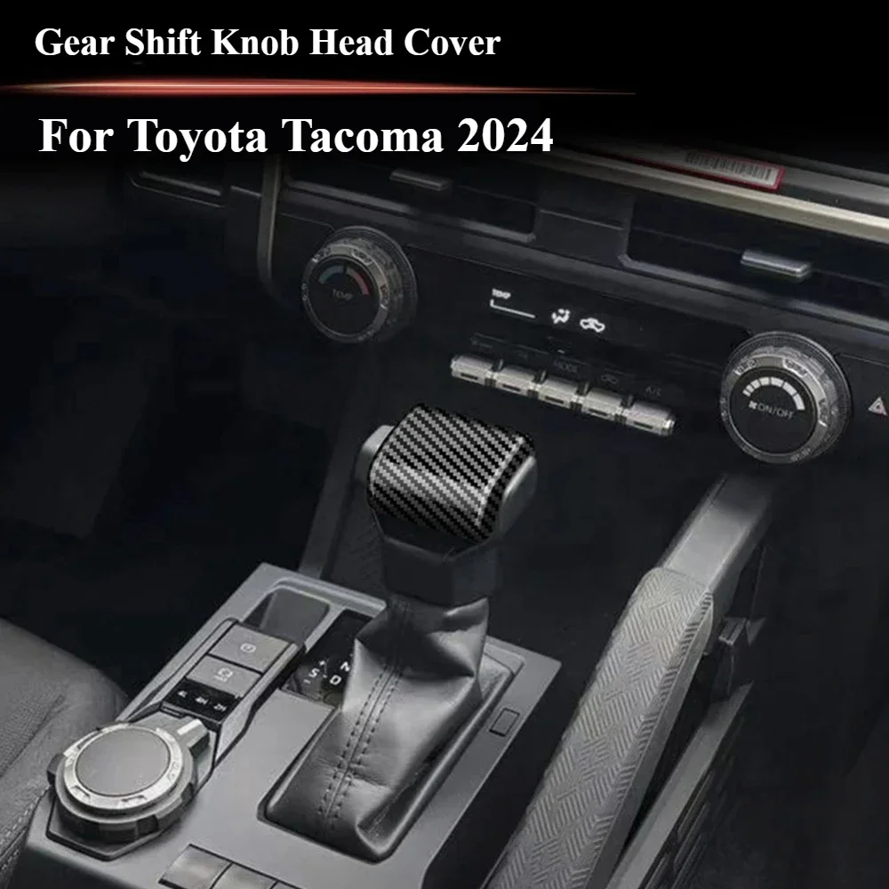 Fit For Toyota TACOMA 2024 Car Gear Shift Knob Head Trim Cover Carbon Fiber Center Consoles Gear Shift Head Knob Handle Cover