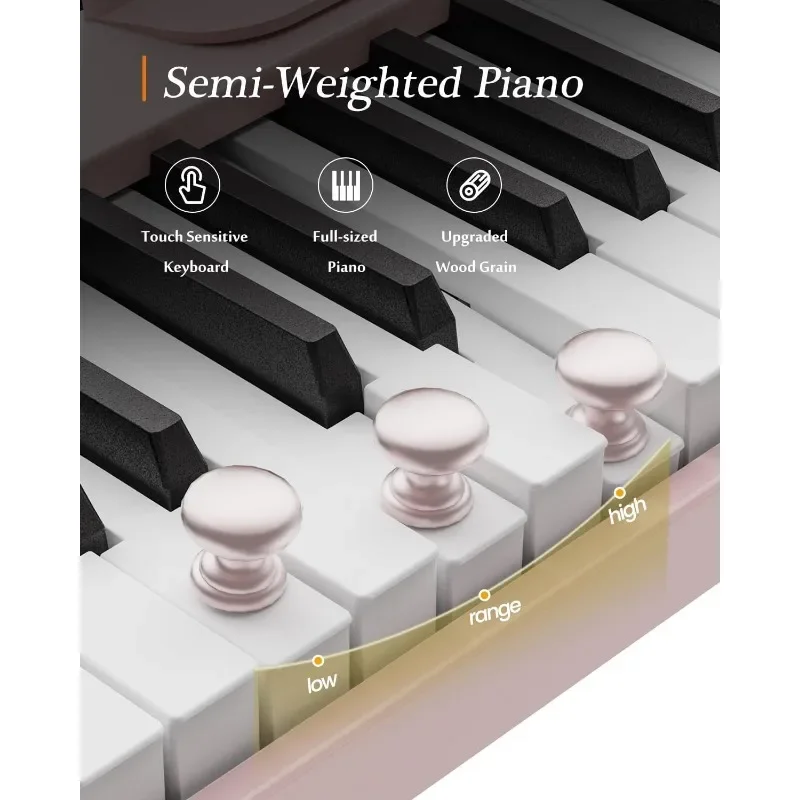 

Fast Shipping.Portable Piano Keyboard, Semi-Weighted Folding MIDI Bluetooth, Suitable for Adult, Toddler, Kids，home..NEW