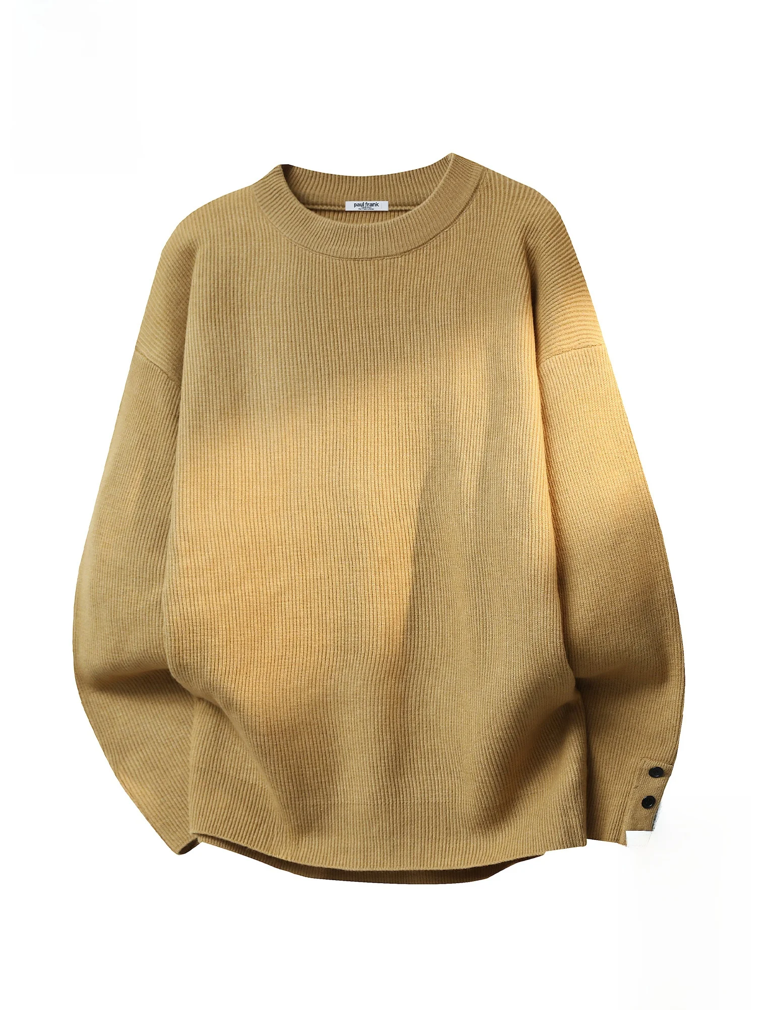 

Мужской утепленный вязаный свитер Paul Frank, повседневный, с круглым вырезом, теплый, зимний, модный, свободного кроя, с длинными рукавами