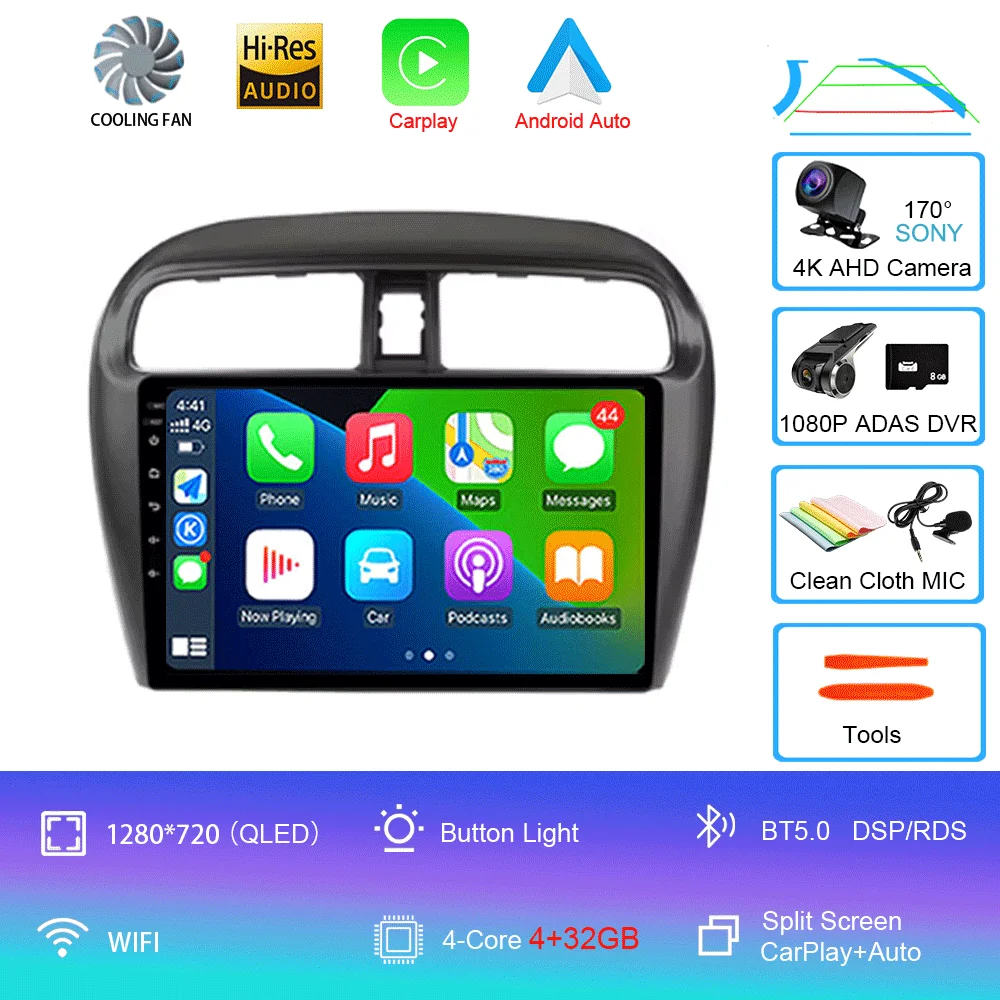 Android 16 autoradio voor Mitsubishi Mirage Attrage 2012-2018 Space Star 2014 GPS navigatie stereo multimedia