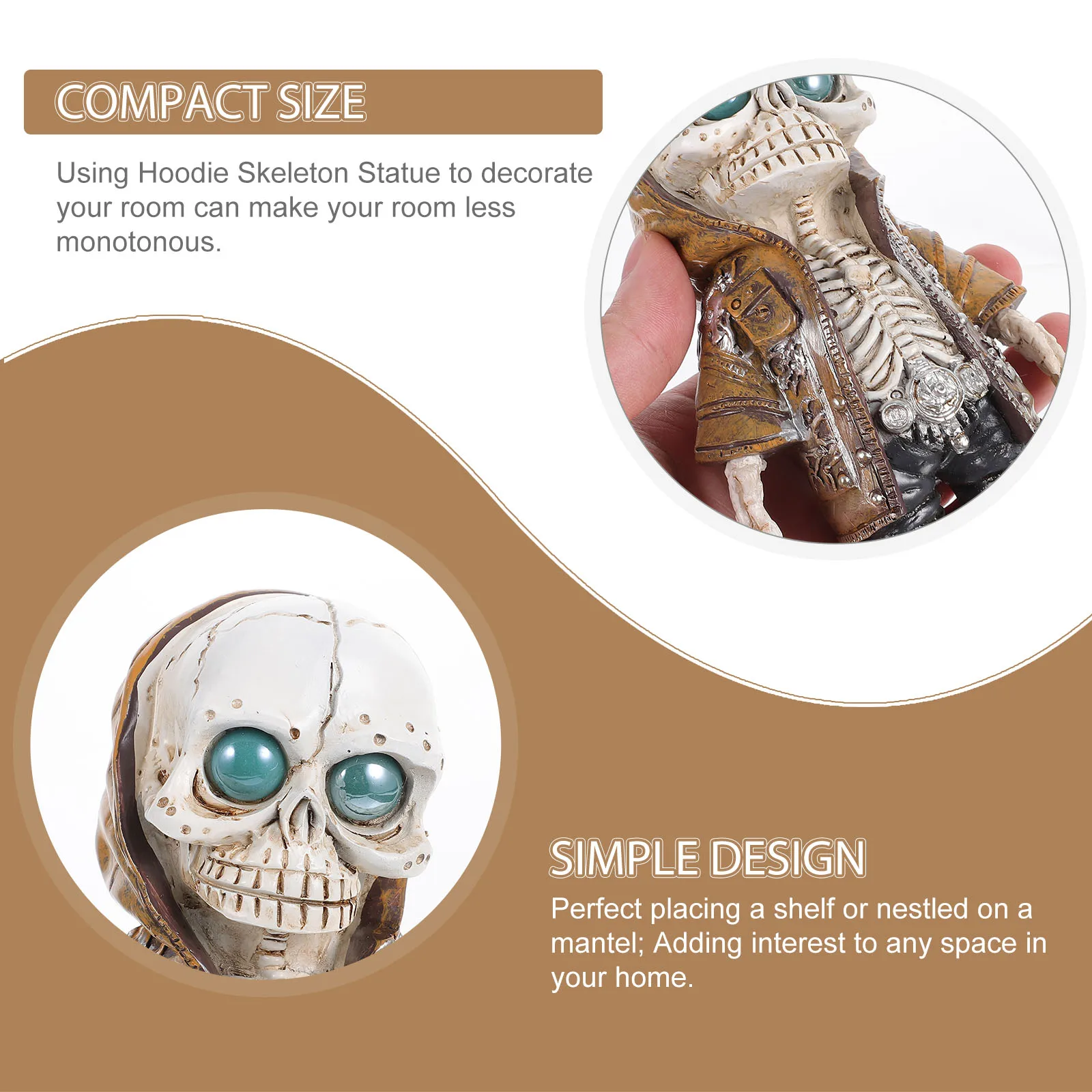 

Halloween Ornament Great Costume for Women Resin Decoration Skull Models