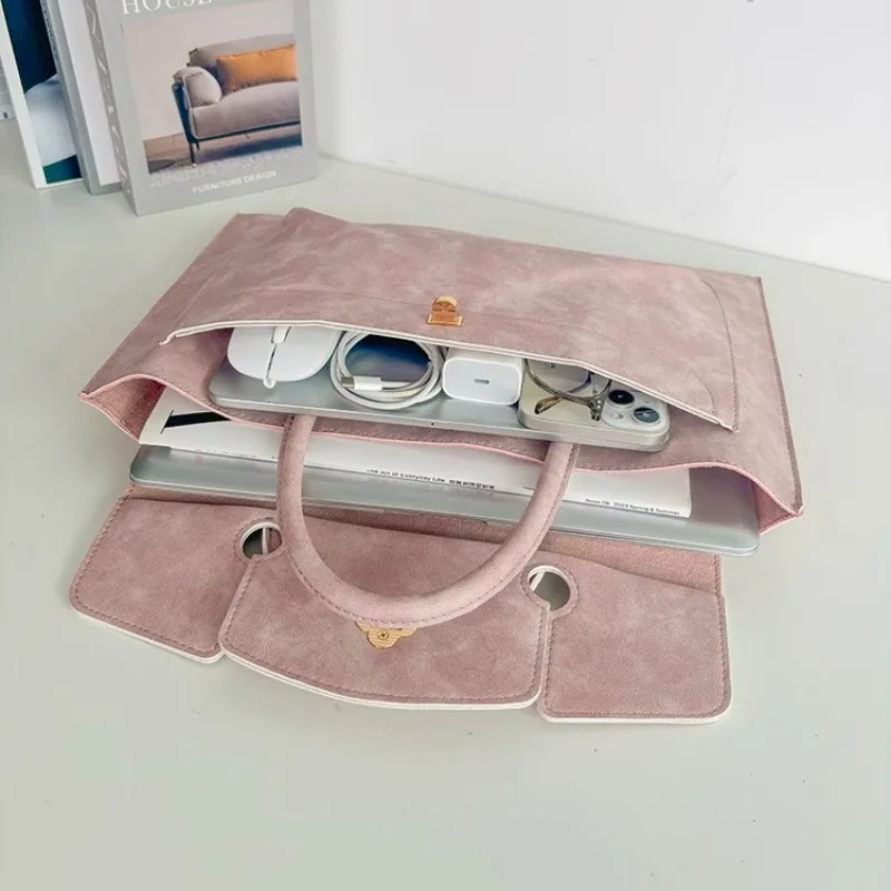 2026 New Lightweight Laptop Bag Women Business Commuter Tablet Sleeve Briefcase Handbag Student