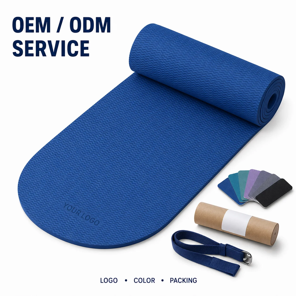 Private Label Custom Logo TPE Stretching Mat 183x61cm 6mm Special Shape Arched End Non Toxic Skin Friendly Fitness Mat Wholesale