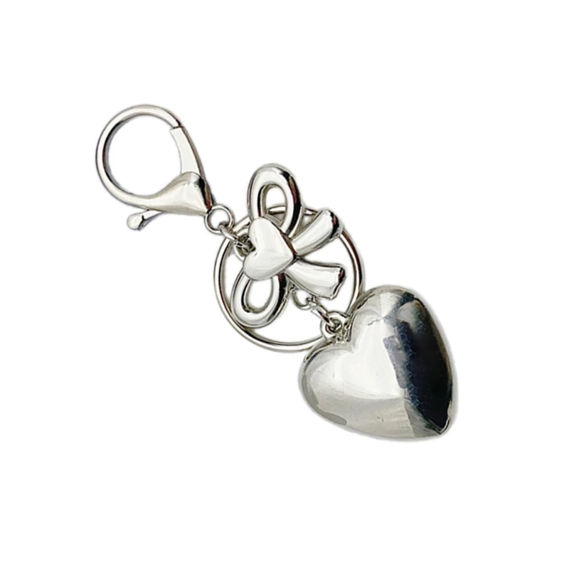 Attractive Heart shaped Keychain Pendant with Bowknot Fashionable Pendant with 3D Heart shaped for Bag and Keychains