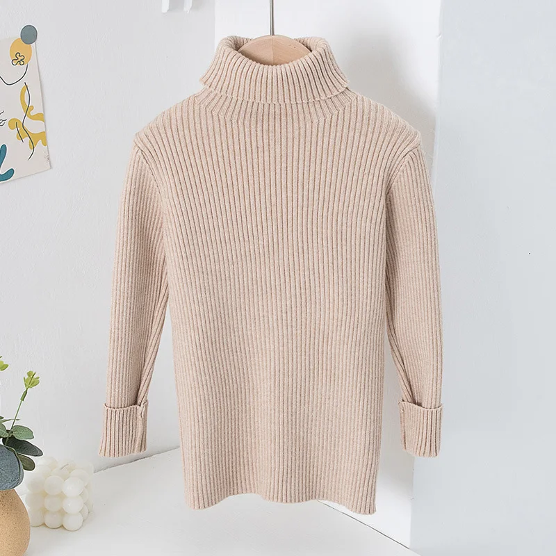 Autum New Baby Boys Girls Sweaters Turtleneck Solid Baby Kids Sweaters Soft Warm Long Sleeve Turtleneck Winter Sweaters Knitwear