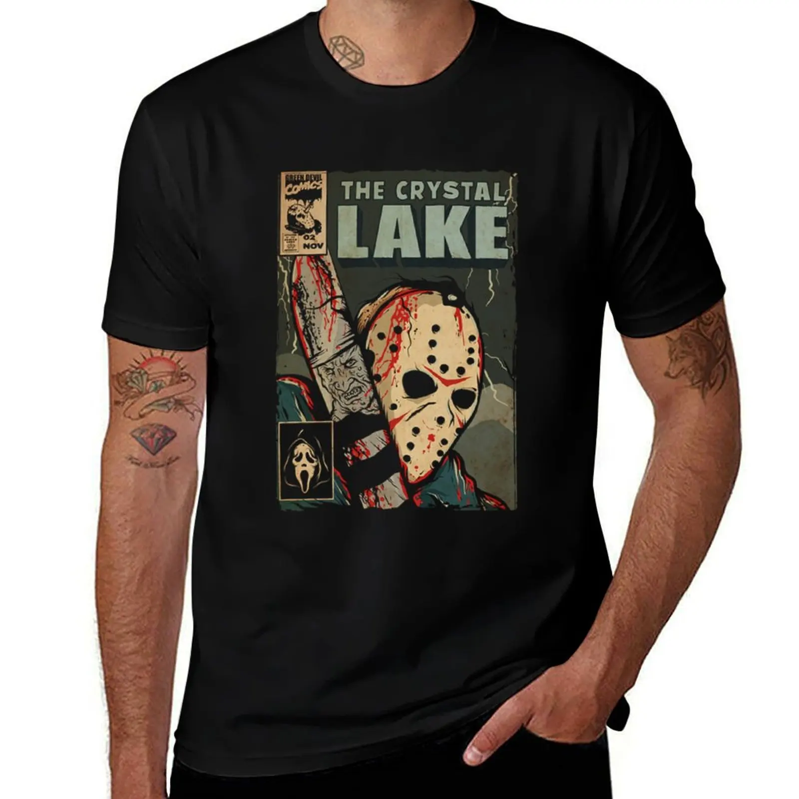 

The Crystal Lake Halloween T-Shirt oversized t shirt tops graphic t shirts boys animal print t shirt for men