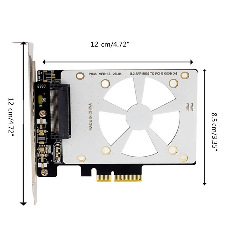 SFF 8639 sang PCIE Bộ Chuyển Đổi PH46 sang PCIe Risers NVMe SSD Card Mở Rộng Thiết Kế Rỗng Tản Nhiệt Tốt Hơn