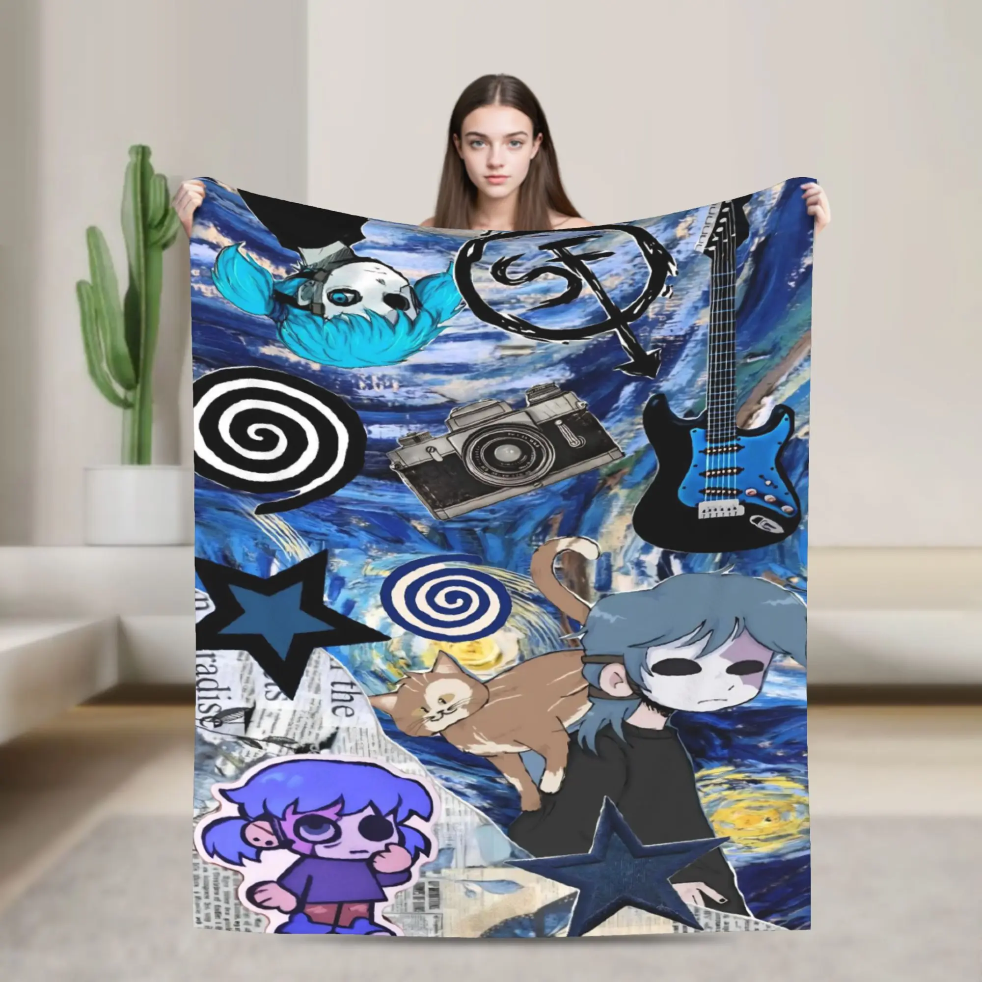 Sally Face Horro Game Blankets   Fleece Throw Blankets Summer Air Conditioning Decoration Soft Warm Bedsprea