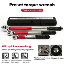 5-210N.m Torque Wrench 1/2'' 3/8'' 1/4'' Bi-directional preset torque wrench bicycle motorcycle car hand tools & adapters