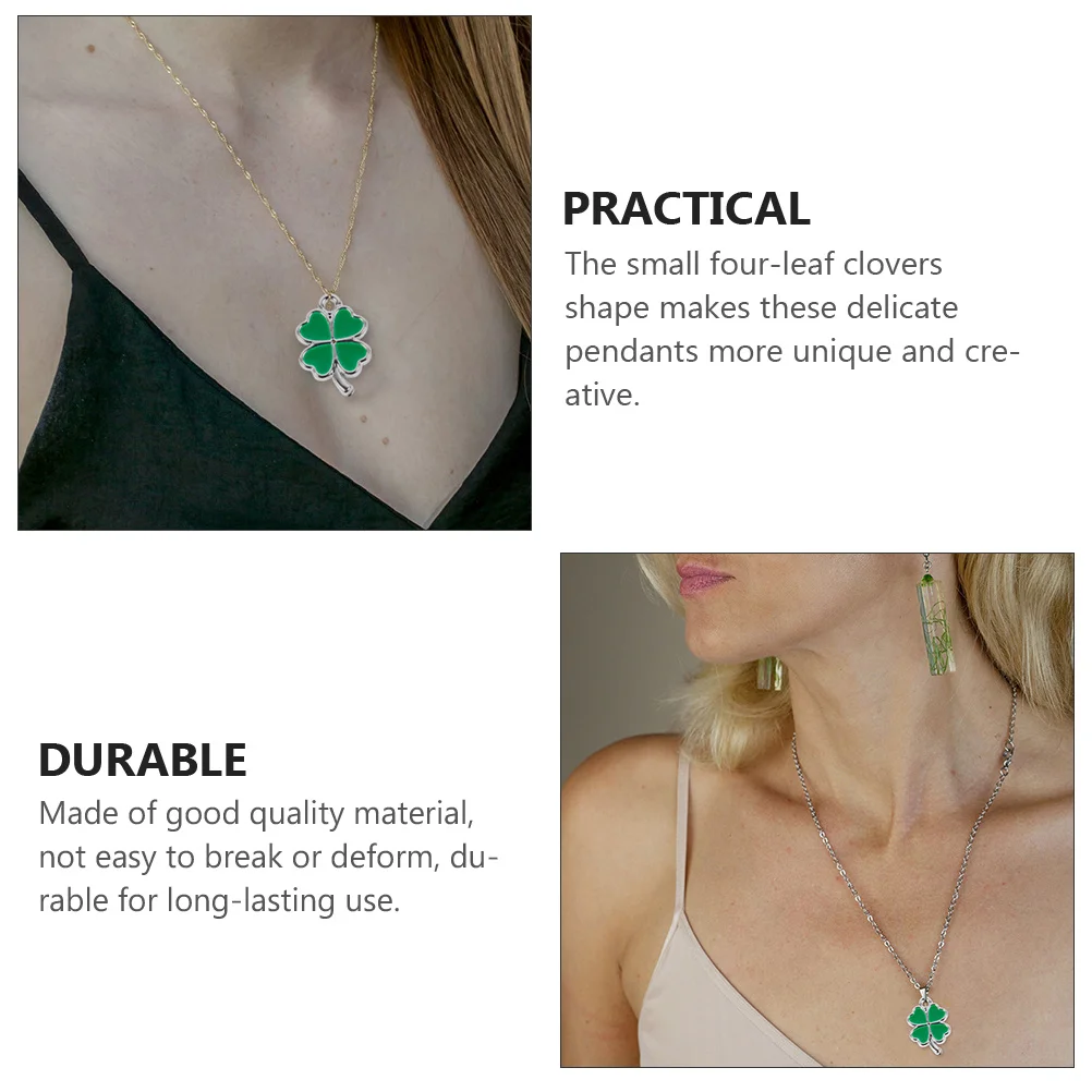 

30 Pcs Leaf Charms for Jewelry Making DIY Pendant Irish Shamrock Necklace Leaves