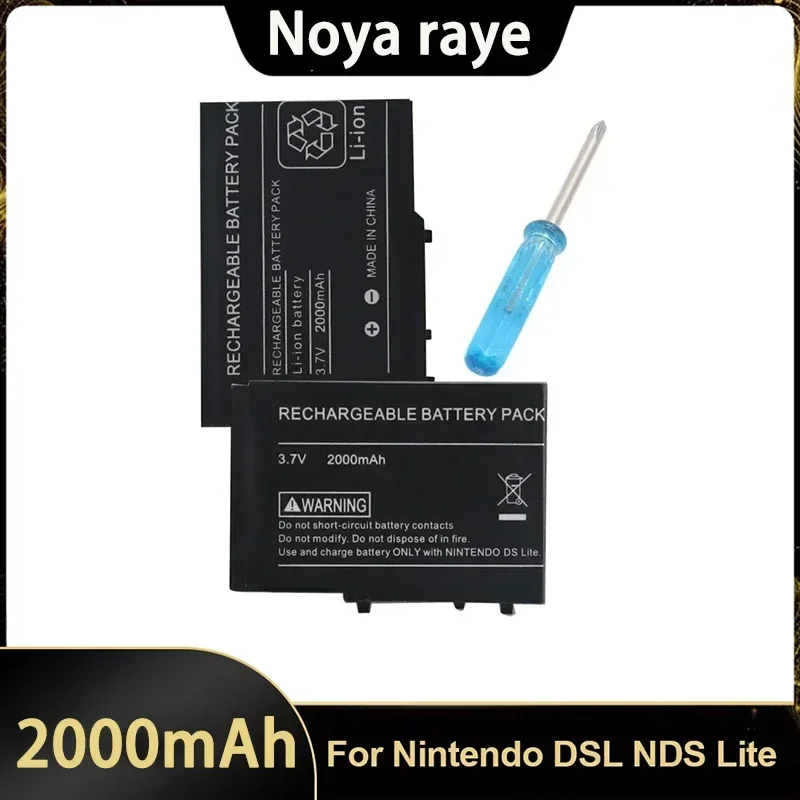 Nova bateria de íon de lítio OSTENT NDS recarregável 3.7V 2000mAh + kit de ferramentas para Nintendo DSL NDS Lite