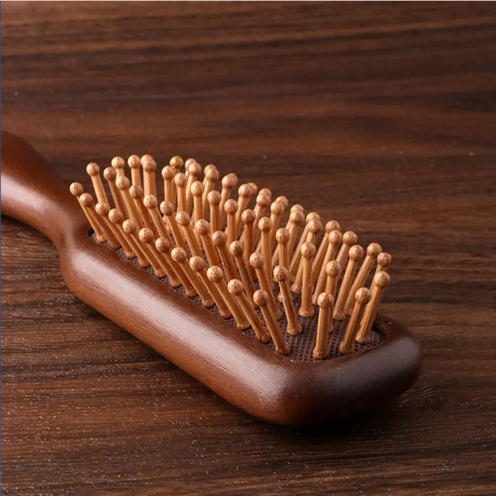 

Anti Static Wooden Massage Comb Scalp Relax Natural Wood Sandalwood Scalp Massager Handmade Wide Tooth Air Cushion Hairbrush