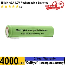 Akumulator Ni-MH 4/3A 1.2V 4000mah 7/5A 17670 17650 Ni-Mh komórka z kołkami spawalniczymi do golarki elektrycznej szczoteczka do zębów