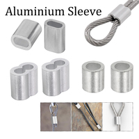 5-500pcs Aluminium Sleeve,Double Hole Cable Crimp Sleeve 8-Shape Aluminum Cable Stopper Crimp Rope Hardware Accessories