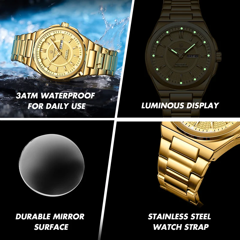 PAAZOMU Luxury Fashion Men Watch Waterproof Stainless Steel Luminous Military Man Wristwatch Date Business Quartz Men's Watches image 5