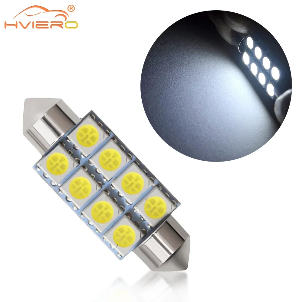 31mm/36mm/39mm/41mm 5050 8Led White Car Led DC 12V Bright C5w Parking Door Festoon Dome backup Lamp Turn signal Bulb Tail light