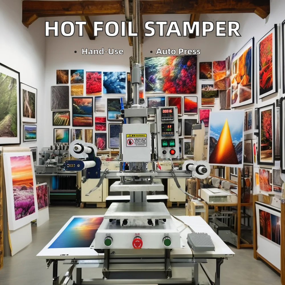 

WL-DT03D Roll Paper Pneumatic Hot Stamping Machine, Leather Embossing Logo, Indentation Business Card Gift Box Plastic Wood